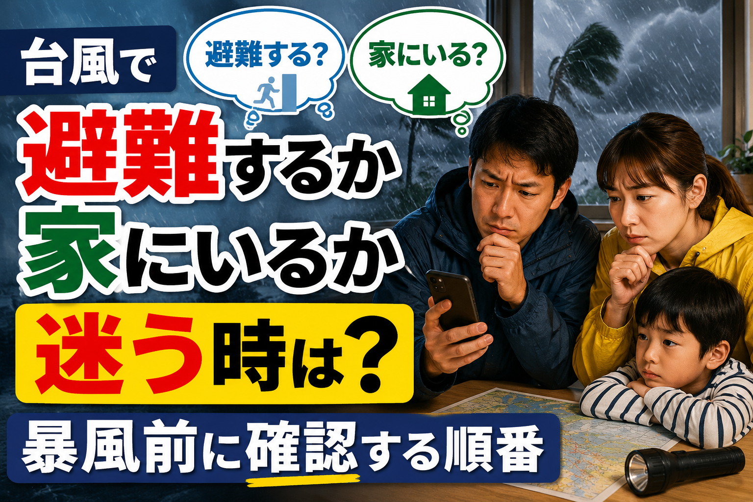 生成された画像：台風対策の選択肢