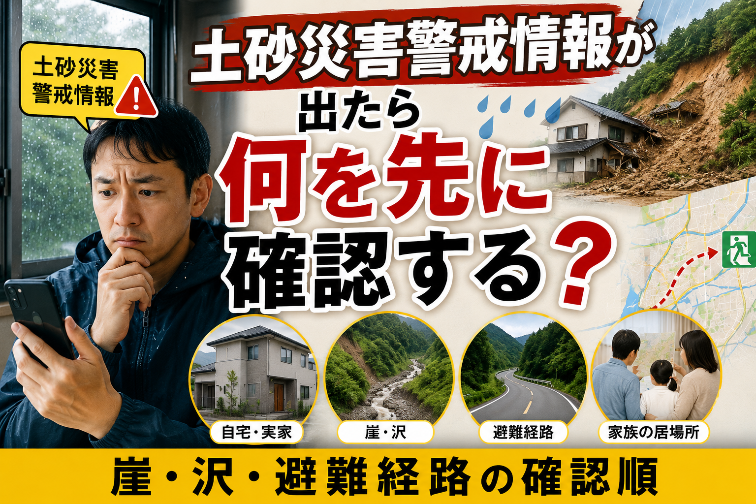 生成された画像：土砂災害警戒情報の確認順