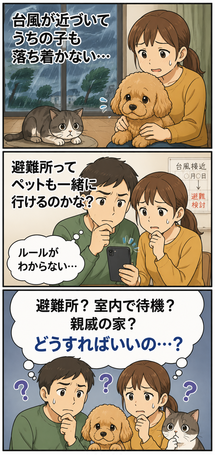 生成された画像：台風の中での選択肢