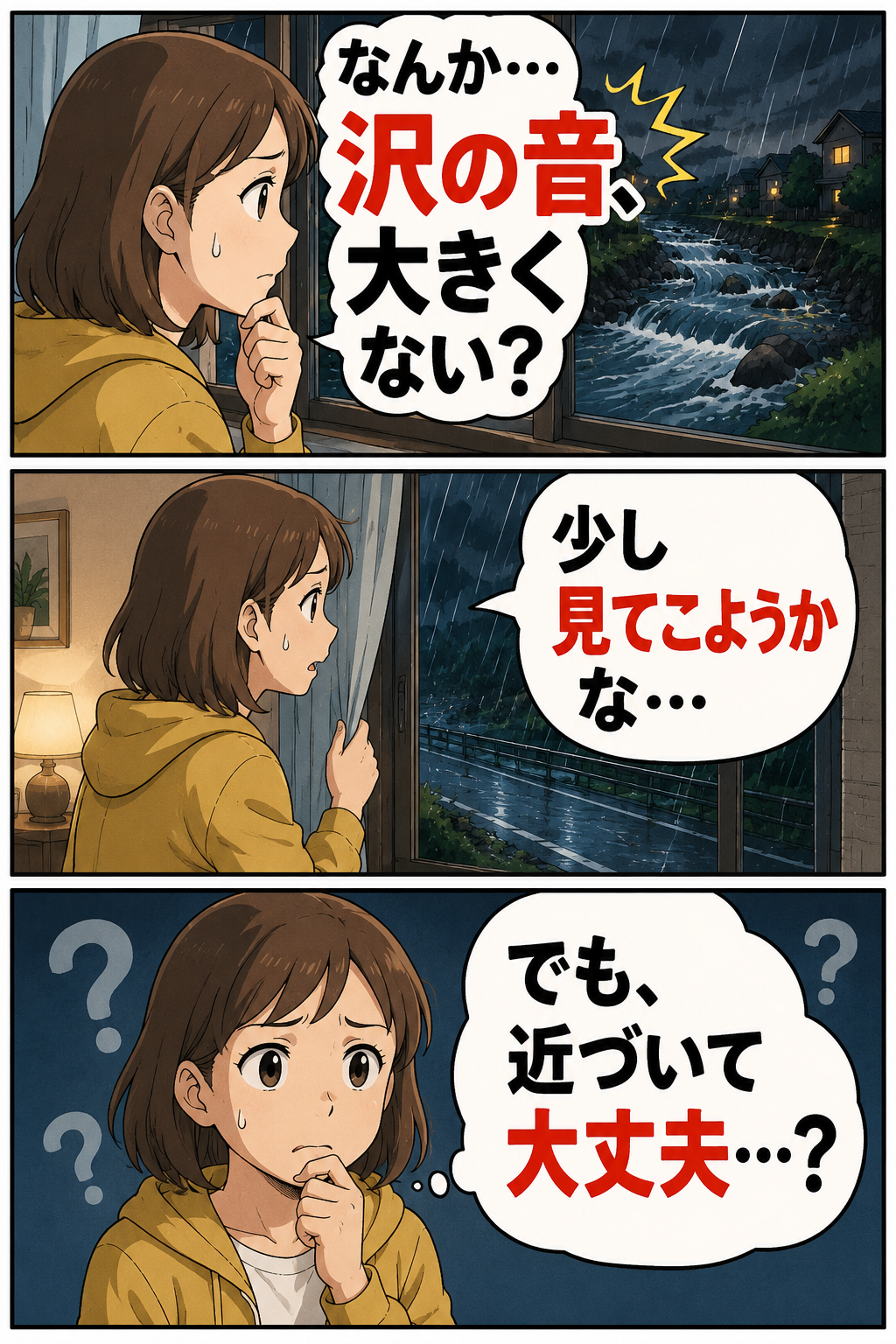 土石流が心配な沢沿いの家は何を見る？音・水の濁り・避難経路の確認の冒頭漫画