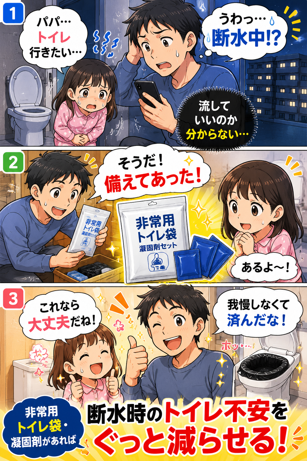 断水時に液体ミルクと使い捨て哺乳瓶で授乳不安を減らす漫画