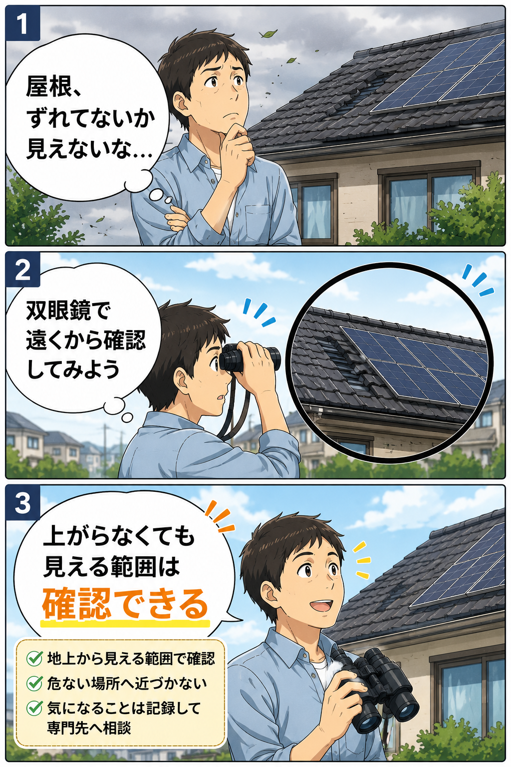 生成された画像：屋根を安全にチェックする方法
