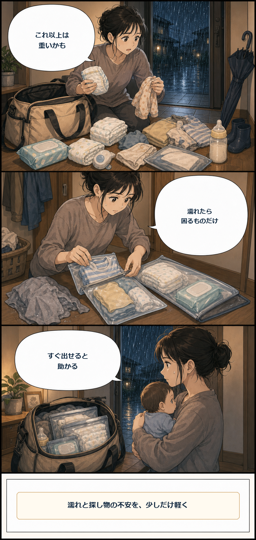 集中豪雨で赤ちゃん用品は何日分？ミルク・おむつを避難と在宅で分ける準備