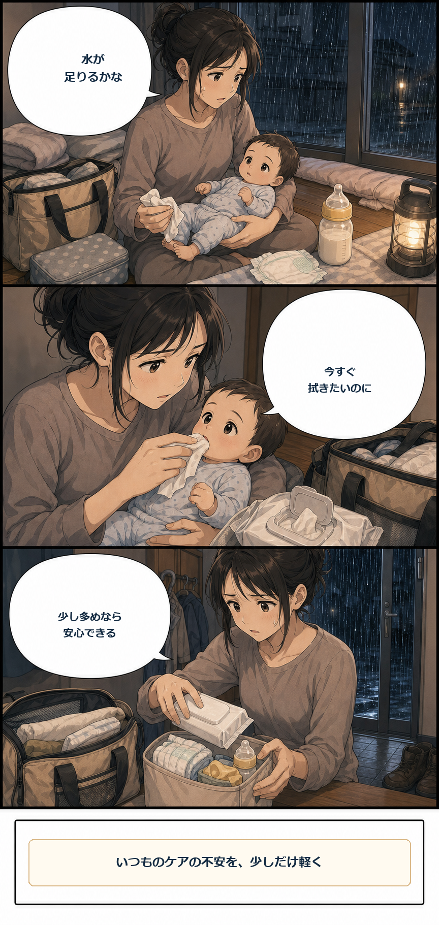 集中豪雨で赤ちゃん用品は何日分？ミルク・おむつを避難と在宅で分ける準備