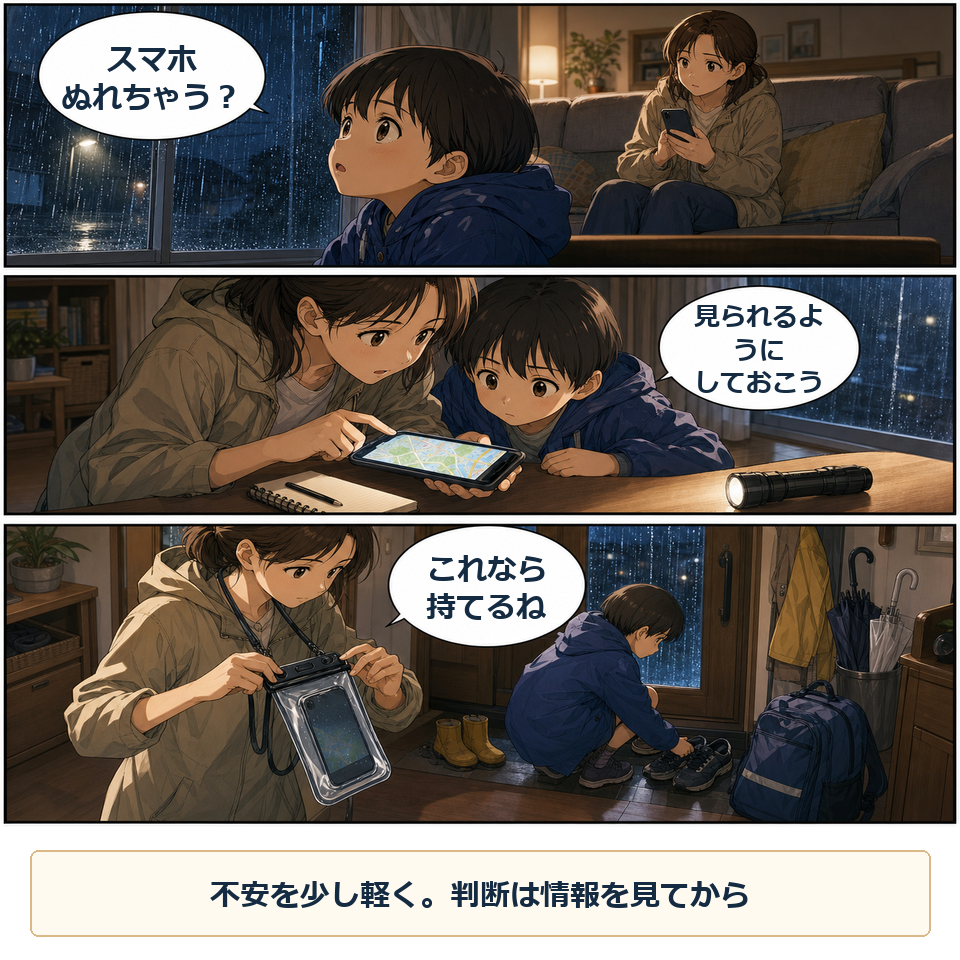 防水スマホケースの準備で軽くなる場面