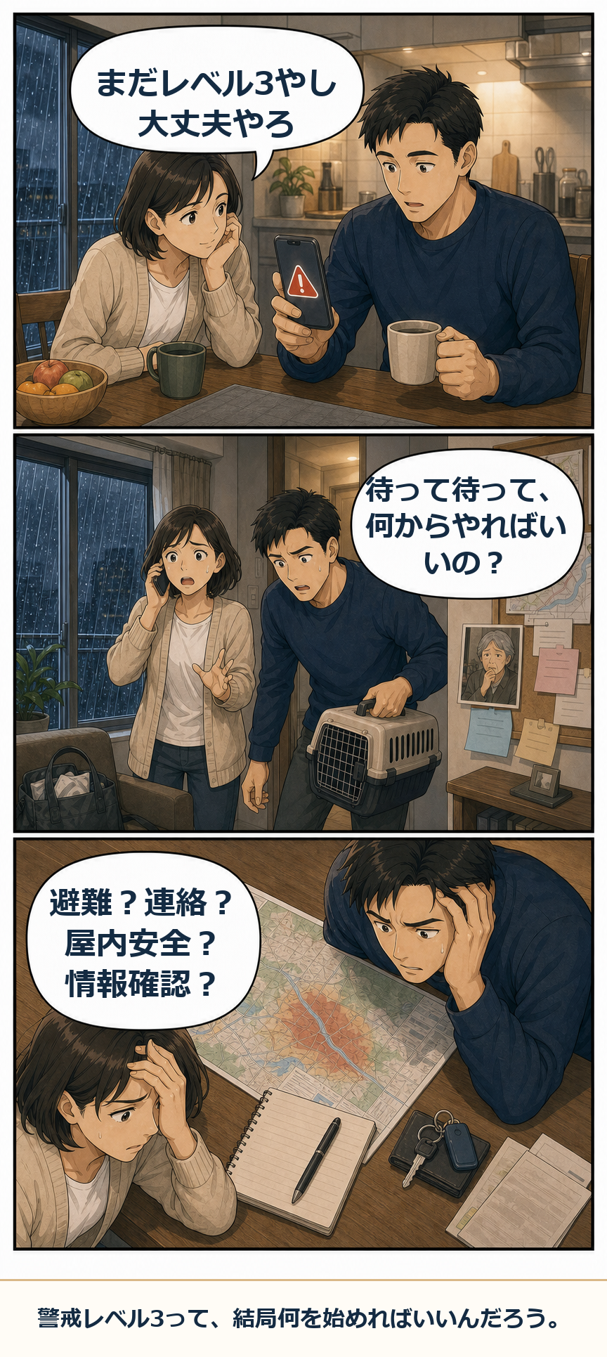 警戒レベル3で何を始める？冒頭3コマ
